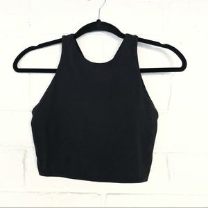 Athleta Black Conscious Crop Top Built in Bra S